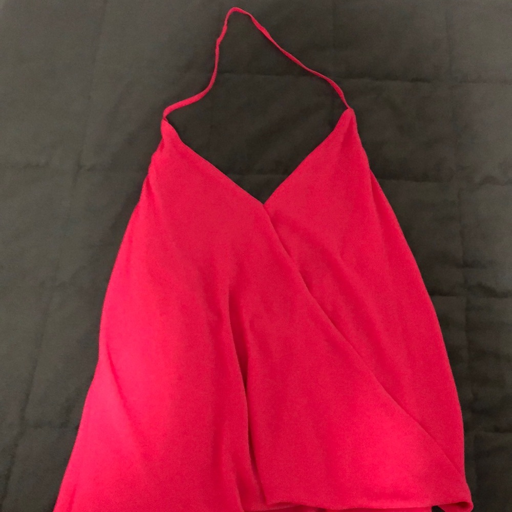 Olivaceous hot pink halter top